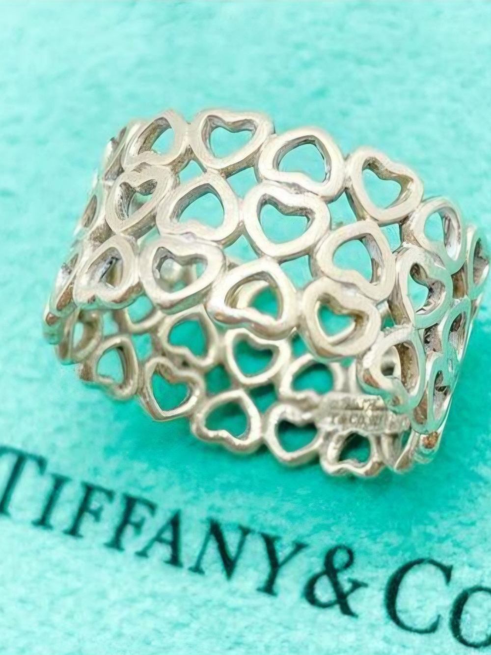 Tiffany & Co. Sterling Silver Open Heart Band — Silver Size 6